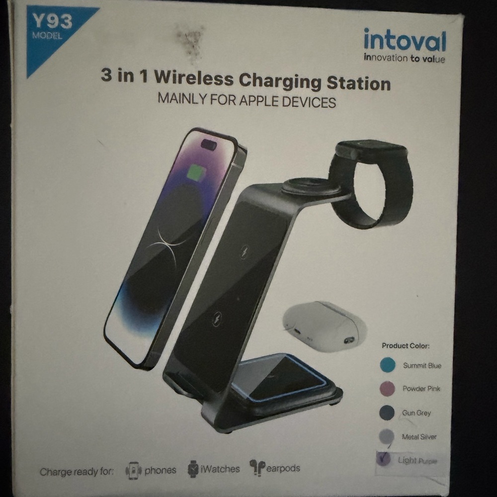 3 in 1 Wireless Charging Station - Black